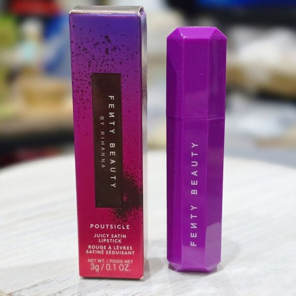 Fenty Beauty ✦ Poutsicle Lipstick Purpsicle Purple ✦ Juicy Satin Finish 3g Vegan - Picture 5 of 9